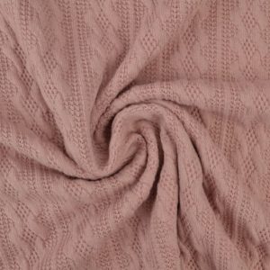 Jacquard gebreide kabel stof - Oud roze