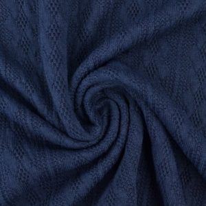 Jacquard gebreide kabel stof - Marineblauw