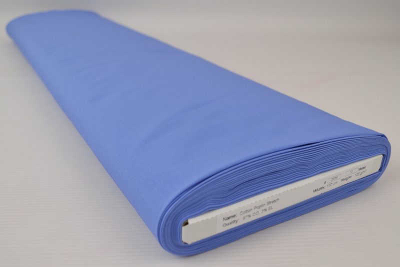 Stretch poplin katoen – Staalblauw – Rol Stretch poplin katoen - Staalblauw - Rol