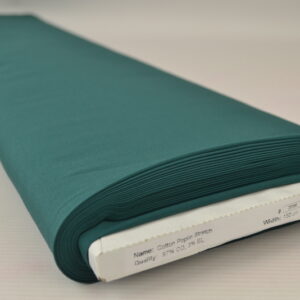 Stretch poplin katoen - Donkergroen - Rol